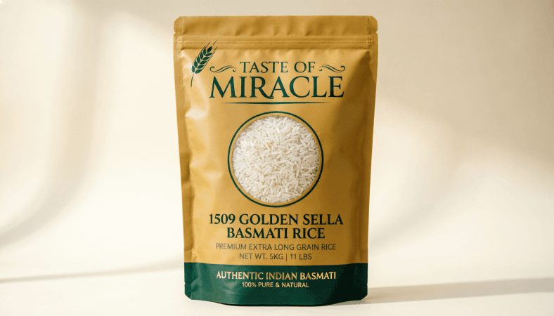 1509 Golden Sella Basmati Rice packaging