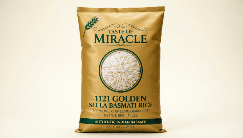 Golden Sella Rice packaging